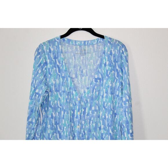 J. Jill Extra Fine Cotton Cardigan Blouse Blue Women's Size Small H14263 - Picture 5 of 14